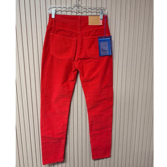 Acne Studios x Bla Konst Melk Corduroy Trousers in Red Women's Size 26 - Picture 2 of 13